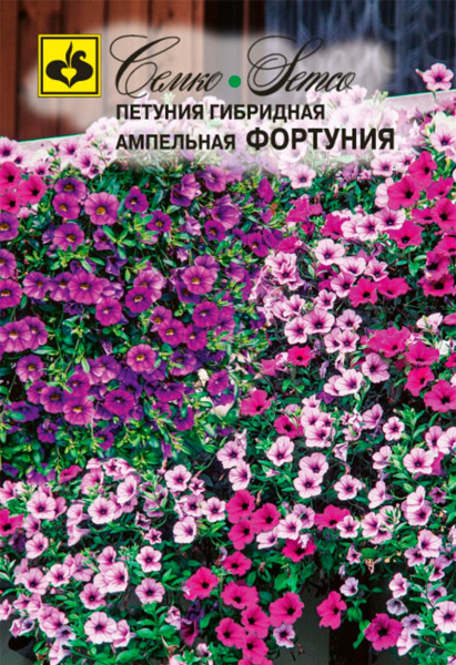 Цветы Петуния Фортуния ампельная F1 (смесь) (пакет 9 шт.)